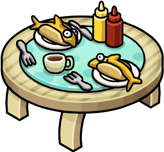 Club Penguin - Club Penguin Furniture Table (433x313)