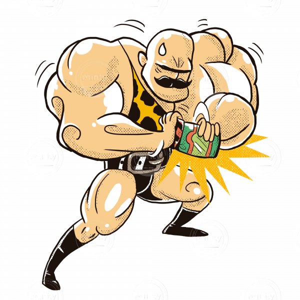 A Strong And Muscled Man Trying To Open A Pickles Pot - Pickled Cucumber (600x600)