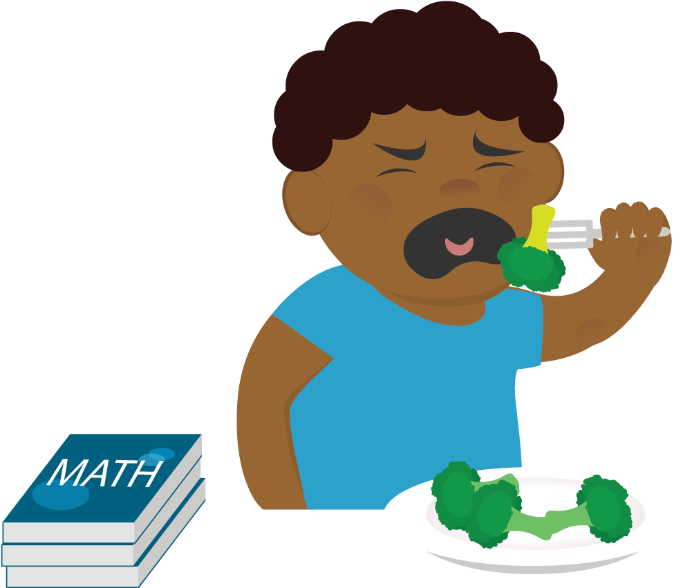 Learning W/out Words - Boy Eating Broccoli Cartoon (1000x867)