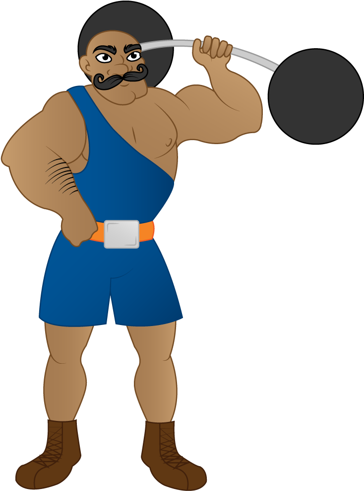 A Cartoon Masculine Man Weighing Weights - Cartoon (900x1043)
