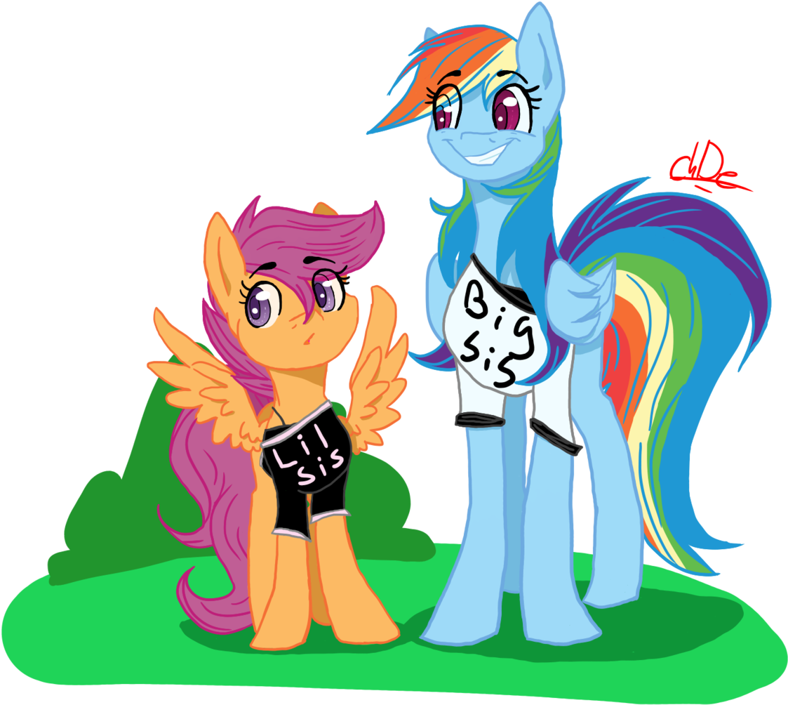 Big Sis, Lil Sis By Checkers0deliora - Scootaloo (1174x1024)