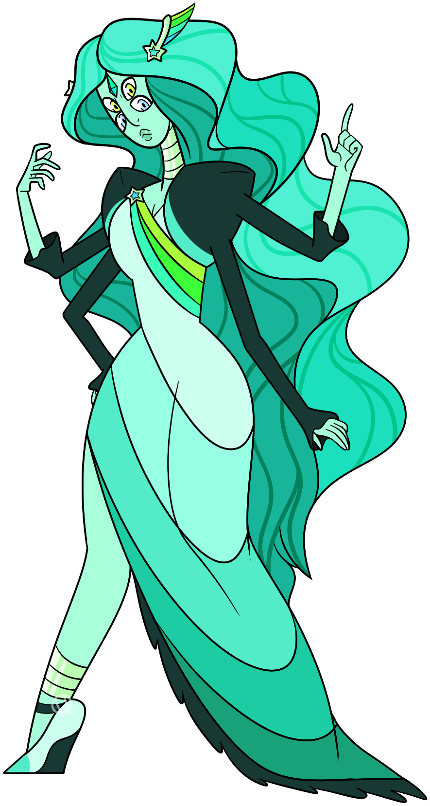 Here's The Prefect Fusion Of Them Together, Their Love - Paraiba Tourmaline Steven Universe (885x1657)