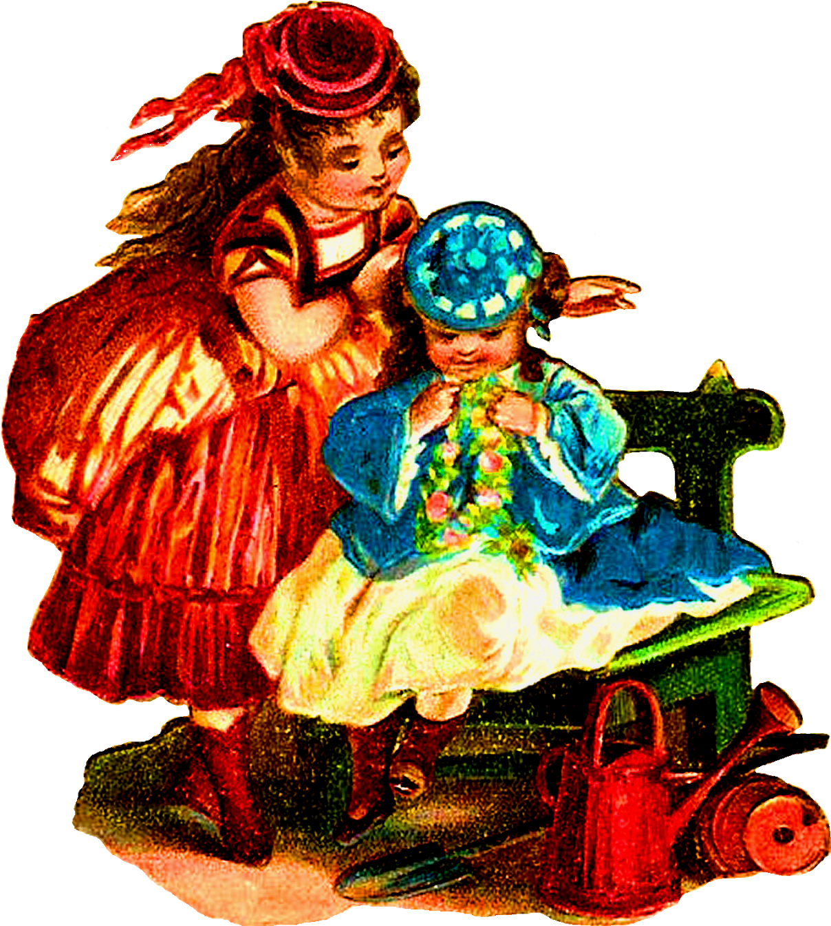 How Sweet Is This Digital Girl Clip Art An Older Sister - Doll (1447x1600)