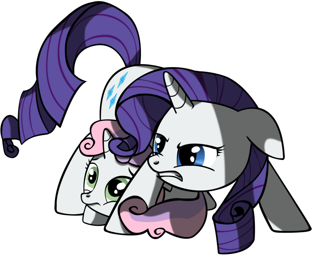 Bigshot232, Big Sister Instinct, Protecting, Rarity, - Cartoon (1024x1024)