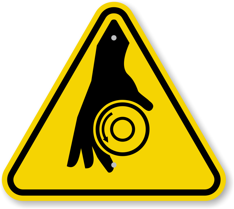 Iso Rotating Shaft Warning Sign Symbol - Warning Sign (800x716)