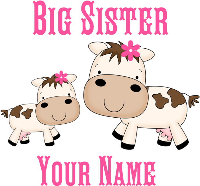 Big Sister Cute Cows T-shirt - My Figurative Language Book (700x700)
