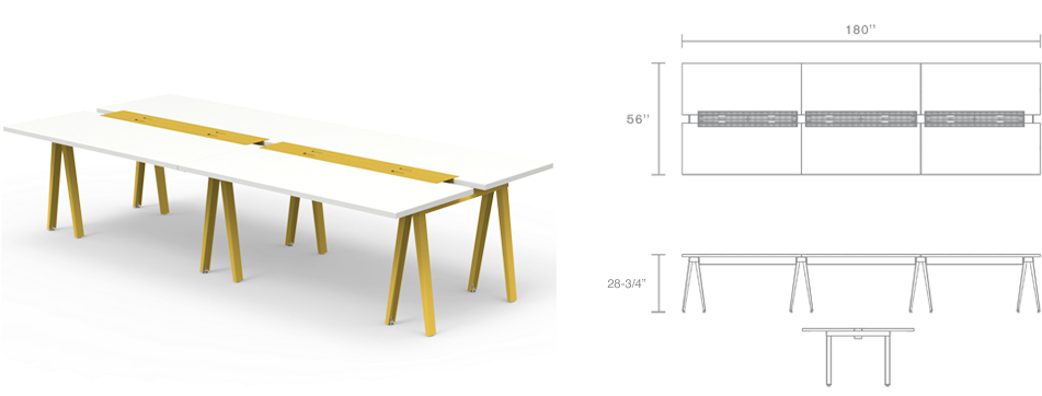 Heavy Duty, Gauge Steel Legs And 18 Gauge Steel Cable - Conference Room Table (1000x500)