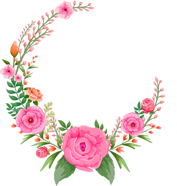 Flower Pink Rose - Pink Flower Frame Png (765x800)