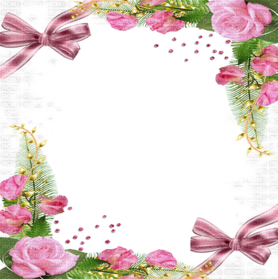 Cadre Pink Rose Frame Roses Pink - Flower Frame (398x400)