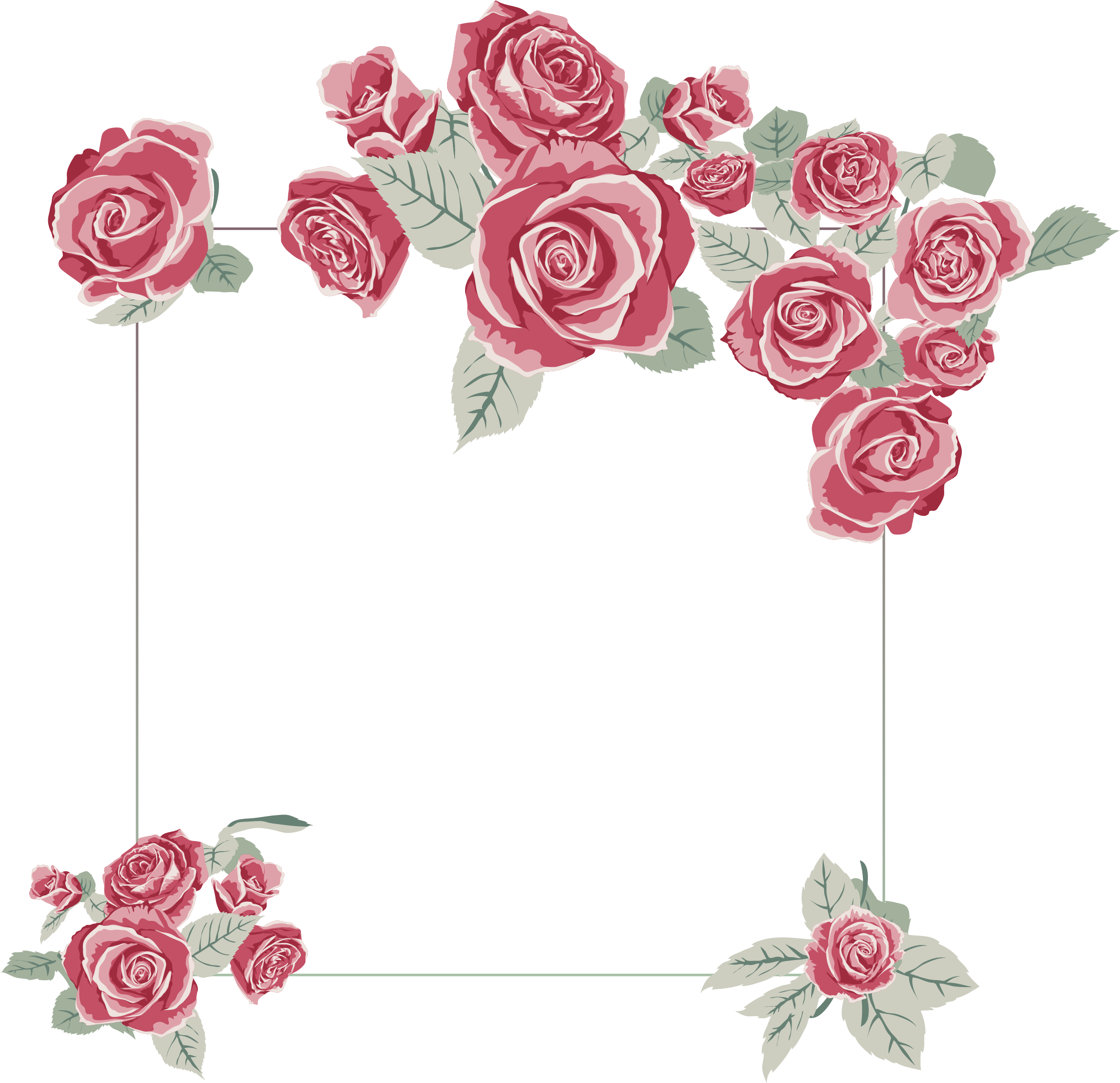 Rose Frame 2 Png - Roses Frame Png (2230x2158)