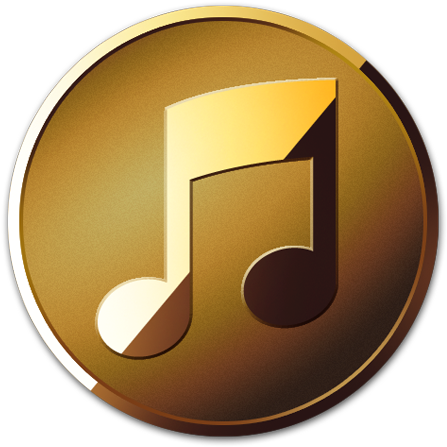 Listen - Gold Music Icon Png (512x512)