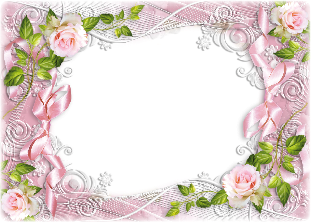 Floral Photo Frame With Delicate Roses - Рамки Нежные (1280x914)