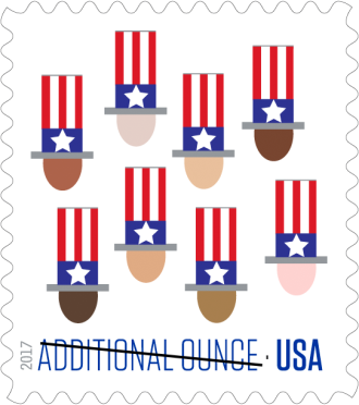 Uncle Sam's Hat - Usps Uncle Sam Additional Ounce Stamps - Sheet (330x372)