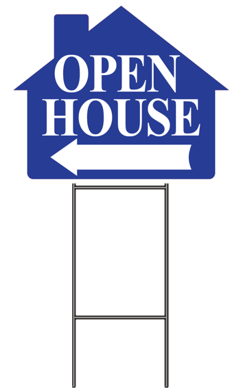 Open House W/frame 4 Pk - Yellow Open House Signs (600x600)