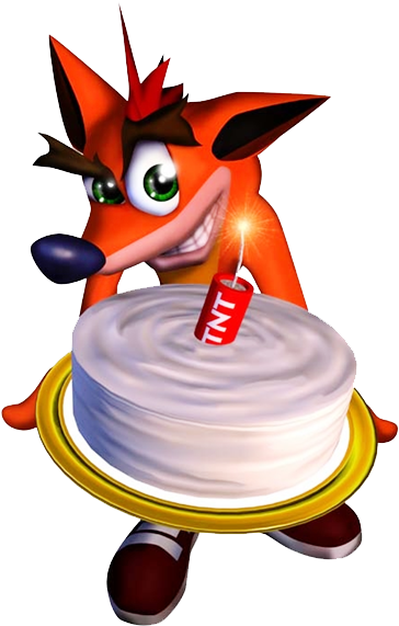 Crash Bandicoot Birthday Cake Render Png By Jerimiahisaiah-d8bhiw8 - Crash Bandicoot Birthday Cake (600x600)