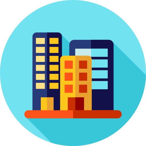 Office Block Free Icon - Office Building Flat Icon (512x512)