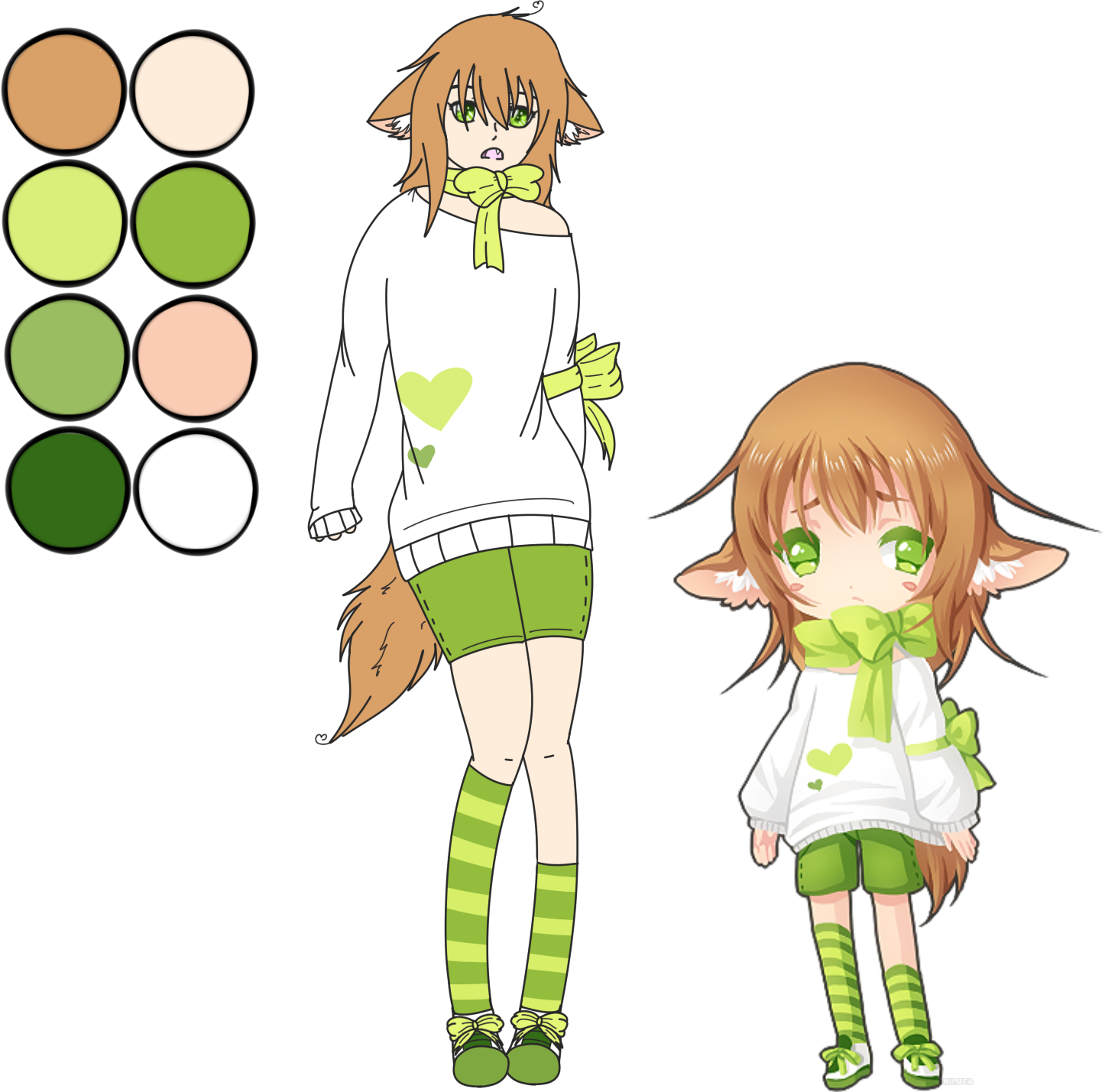 Bat-eared Fox Kemonomimi By Birchwing - Fox Bat Kemonomimi (1446x1429)