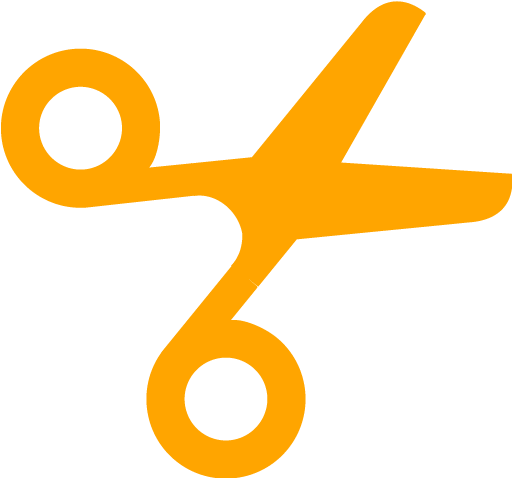Orange Scissors 4 Icon - Icon (512x512)
