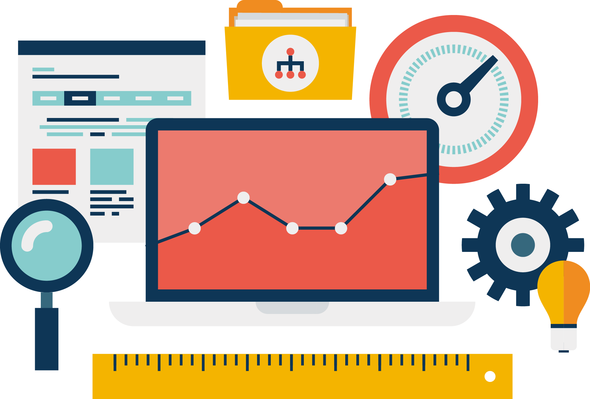 Google Analytics - Digital Marketing Flat Png (1967x1329)