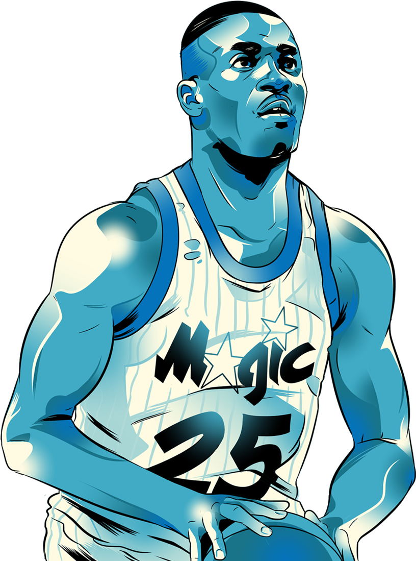 Nick Anderson The Free Throws - Orlando Magic Shaq Png (1092x1500)