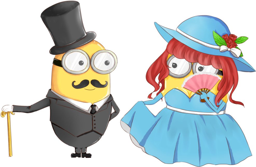 Lady And Gentleman Minions By Uminei - Gentleman And Lady In Cartoon (1013x788)