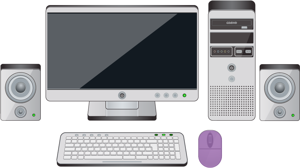 Parts Of A Desktop Computer With The Mouse Highlighted - Computer (1100x800)