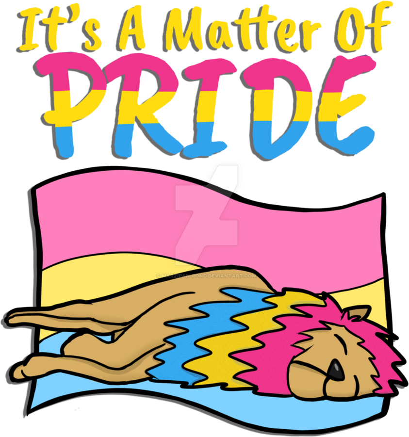 Pansexual Pride Lion With Text By Marzipan Pond - Pansexual Pride Flag (849x940)