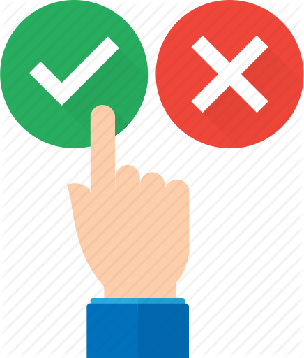 Approve-document Icons - Tick And Cross Icon (436x512)