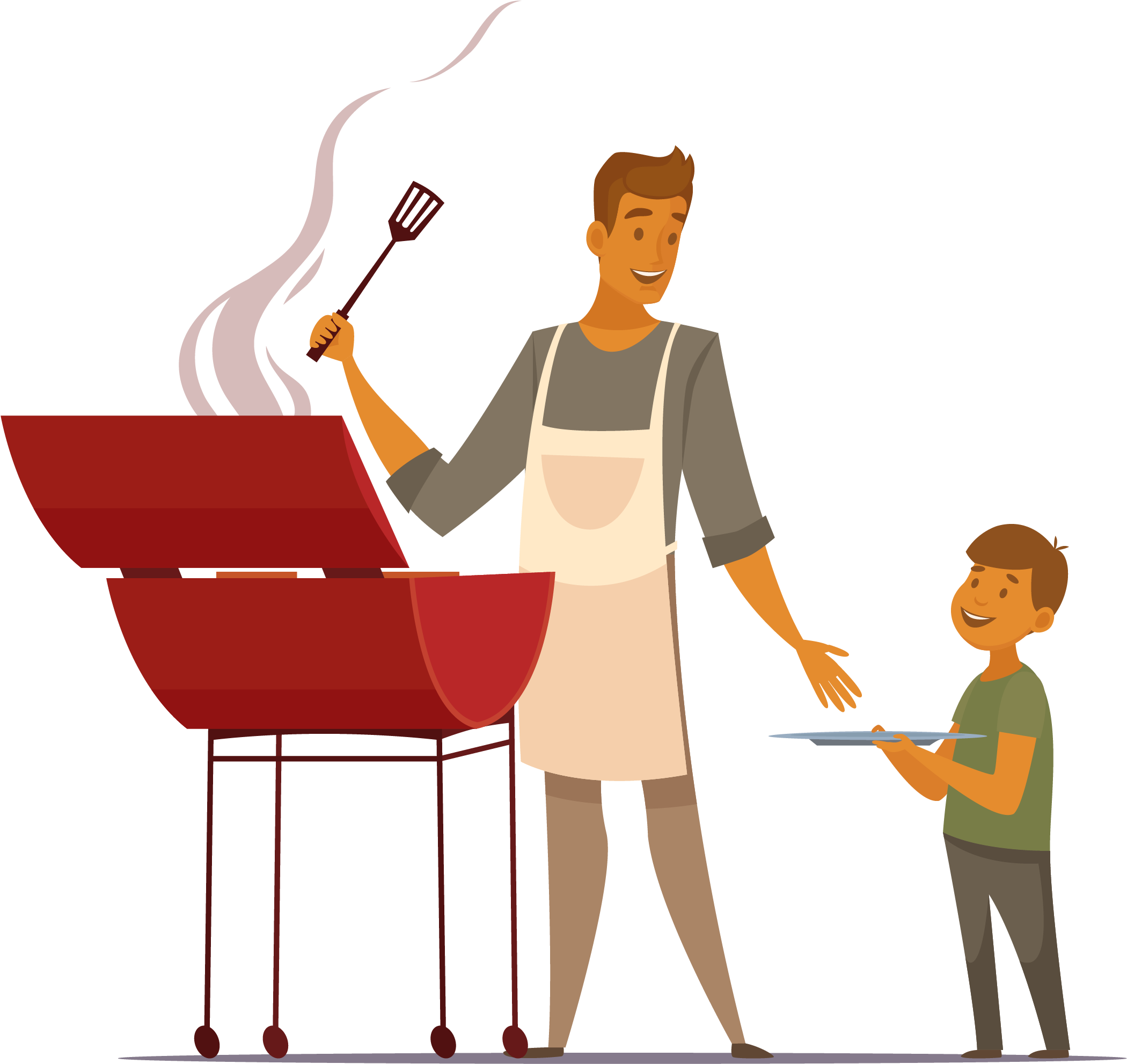 Barbecue Cartoon Royalty-free Illustration - Picnic On Nature Retro Poster (3076x2593)