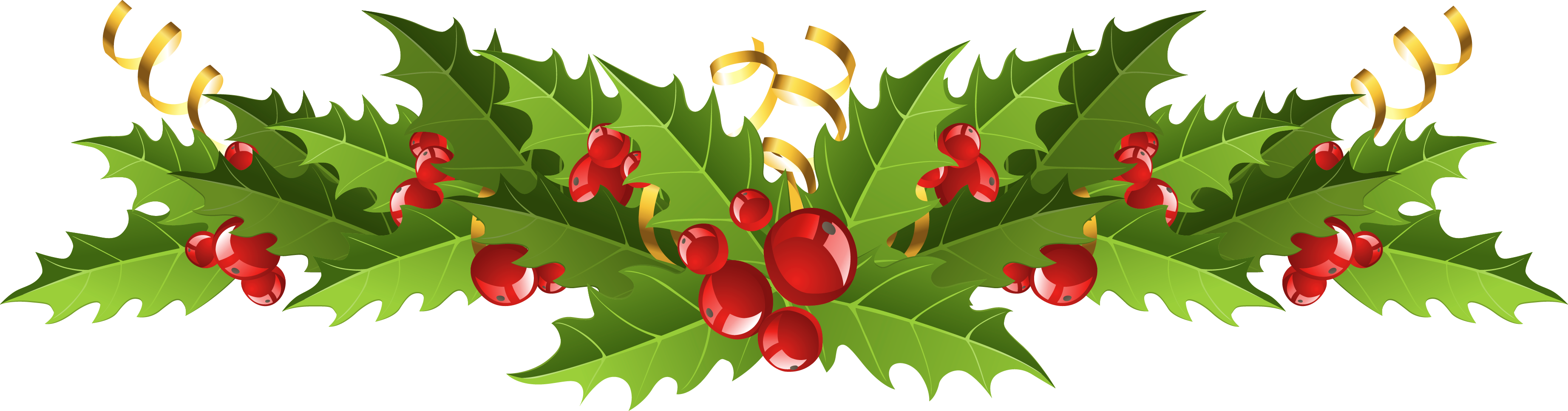 Mistletoe Christmas Decoration Common Holly Clip Art - Mistletoe Christmas Decoration Common Holly Clip Art (3689x967)
