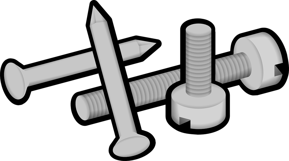 Screws, Metal, Iron, Fastener, Metallic - Screws Clipart (960x537)