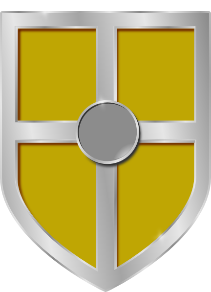 Gold Shield Clip Art - Transparent Gold Shield (432x597)