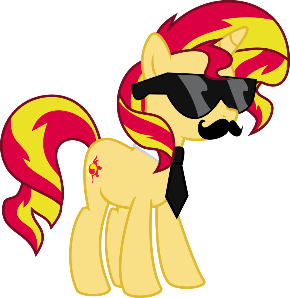 Elsia-pony, Disguise, Moustache, Necktie, Pony, Safe, - Sunset Shimmer Is Best Pony (997x1024)