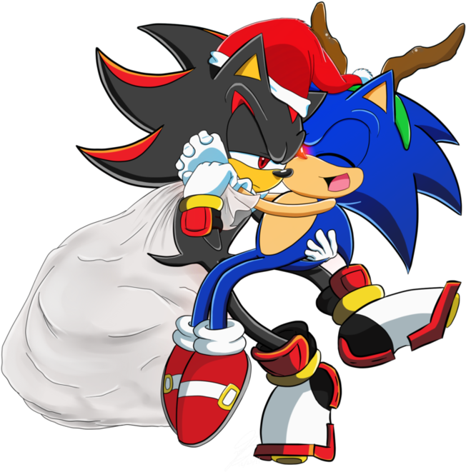 Sitin' On Santa's Lap By Alphacomics - Shadow The Hedgehog Tongue (881x907)