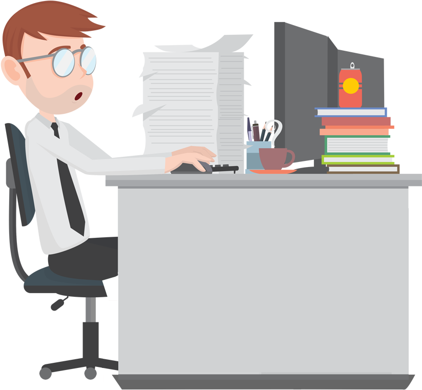Business Desk Enterprise Resource Planning Management - Cartoon Officedesk (1000x800)