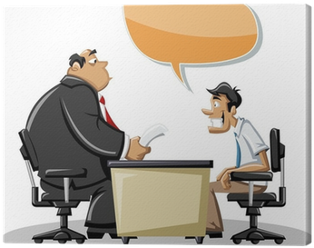 Cartoon Man Talking With His Boss In Office - Say No To Your Boss (400x400)