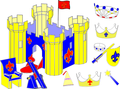 3d Model Of Cardboard Medieval Castle Party Kit - Medieval Castles For Kids (506x375)