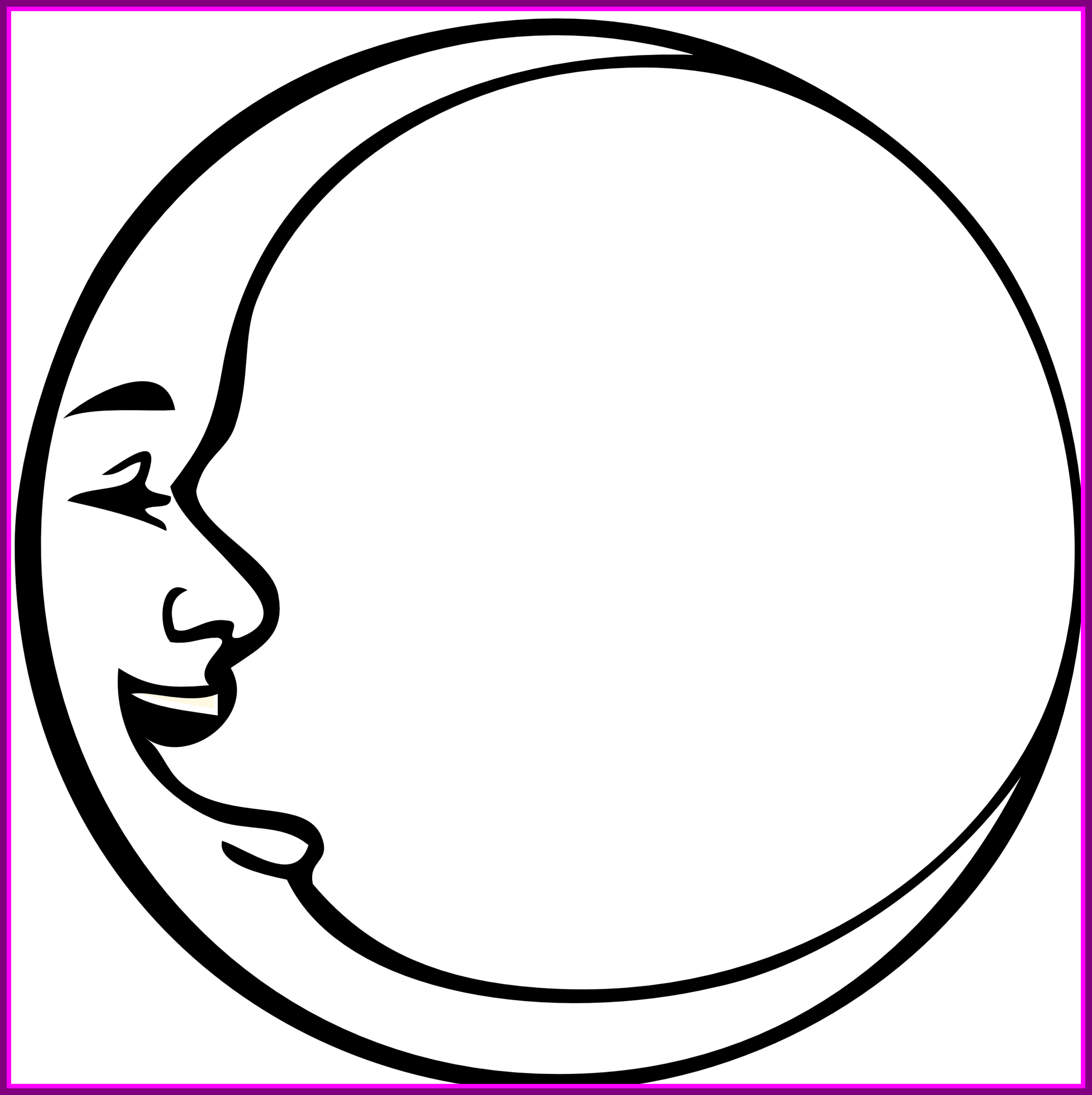 Stunning For U Triple Moon Symbol Outline Clipart To - Black And White Crescent Moon (2477x2484)