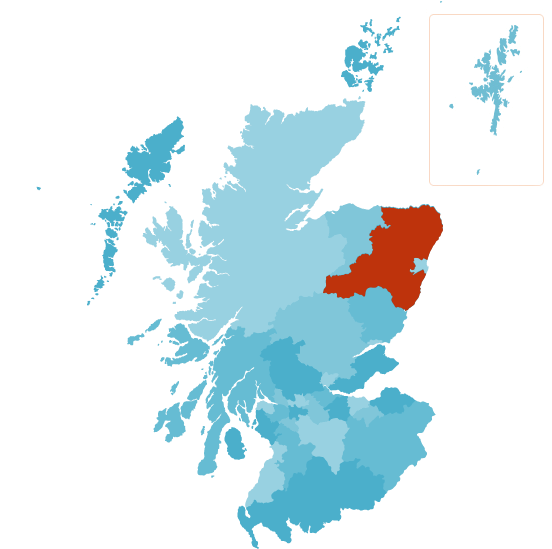 Regions Aberdeen City Aberdeenshire - Scotland Vector (551x567)