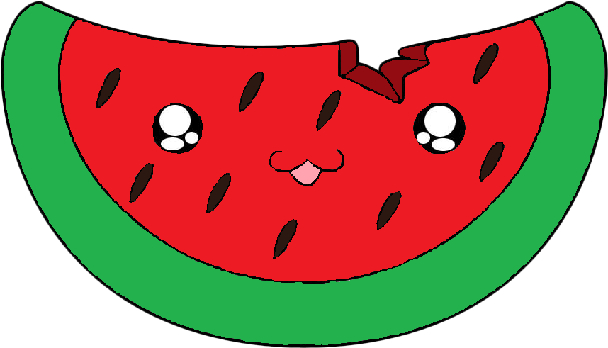 Watermelon Drawing Cartoon Cuteness Clip Art - Cartoon Cute Watermelon (859x859)