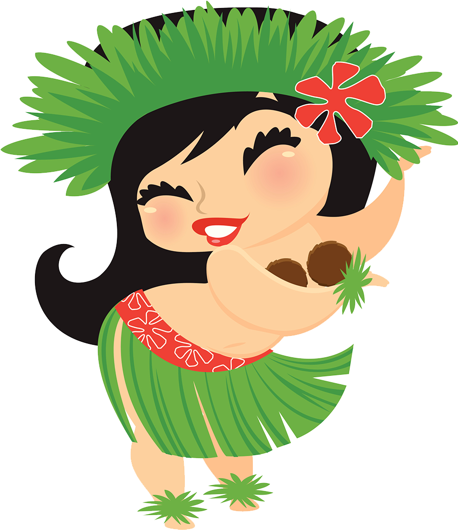 Explore Free Illustrations, Hula And More - Cartoon Hula Dancers (917x1062)