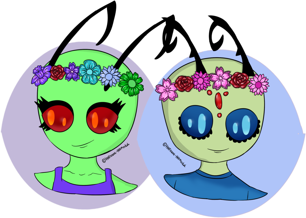 At Double Flower Kri And Zytka By Darkqueen43 - Cartoon (1074x744)