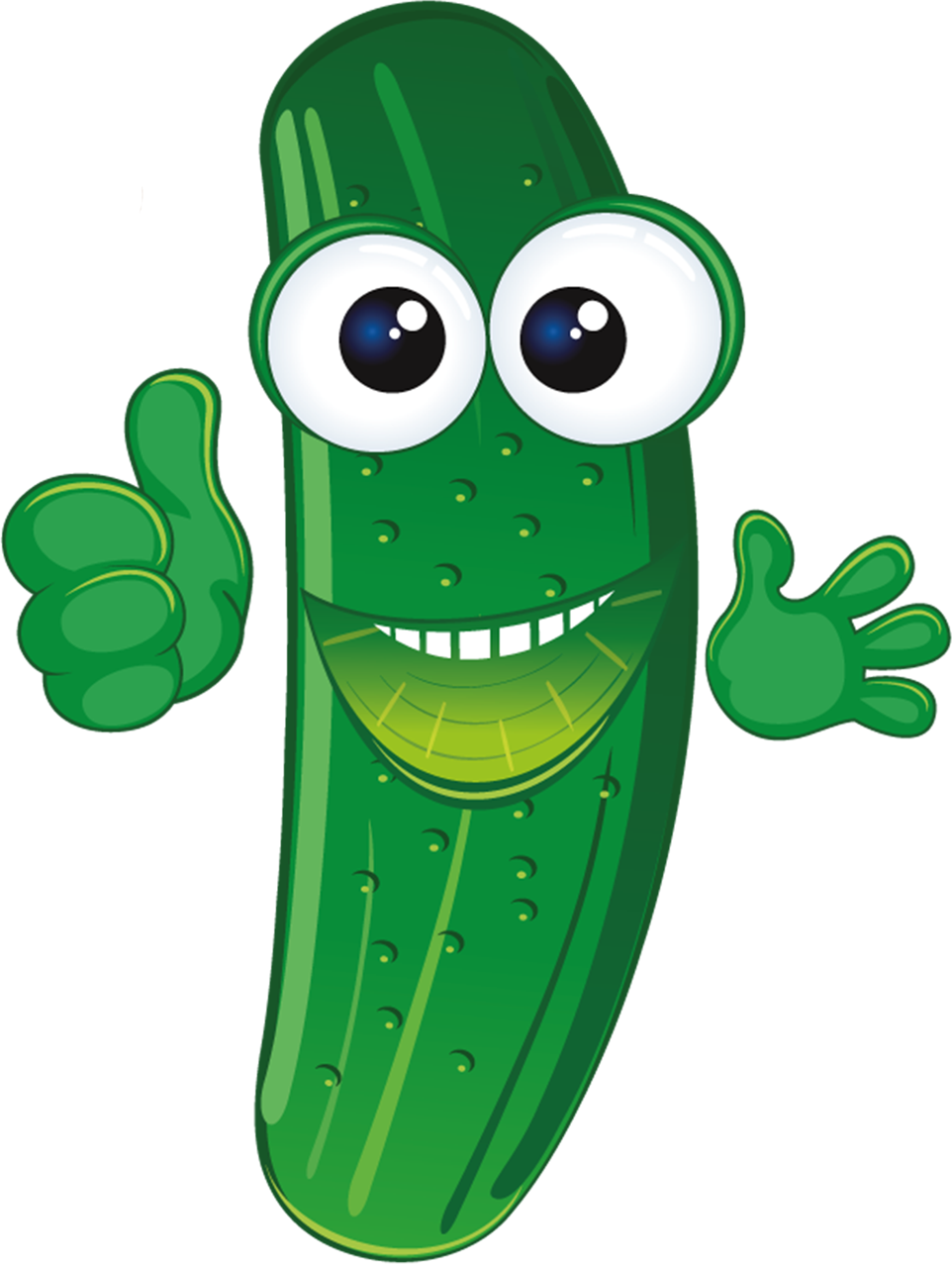 Cartoon Cucumber - Smiling Cucumber - Cucumber Smile Clipart (962x1277)