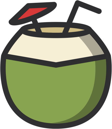 Coconutjuice, Coconut, Straw, Dinking, Drink Icon - Green Coconut Icon Png (512x512)