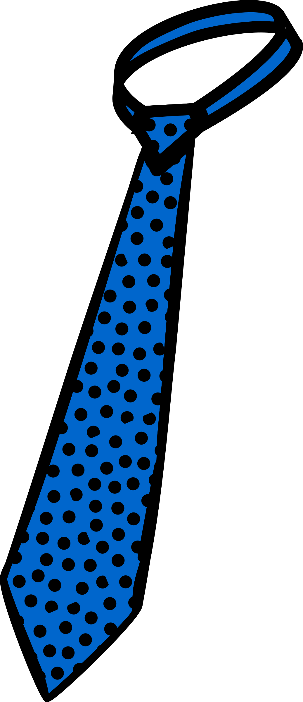 Polka-dot Tie - Clipart Of A Tie (1037x2400)