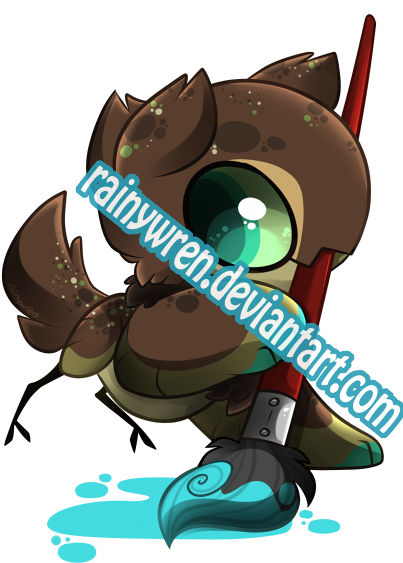 Artist At Work By Rainywren - Cartoon (416x574)