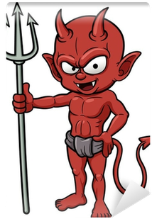Vector Illustration Of Devil Cartoon Holding A Trident - Devil Cartoon (400x400)