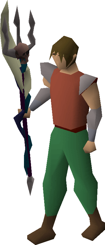 Uncharged Toxic Trident Equipped - Runescape Dragon Halberd 2007 (359x833)