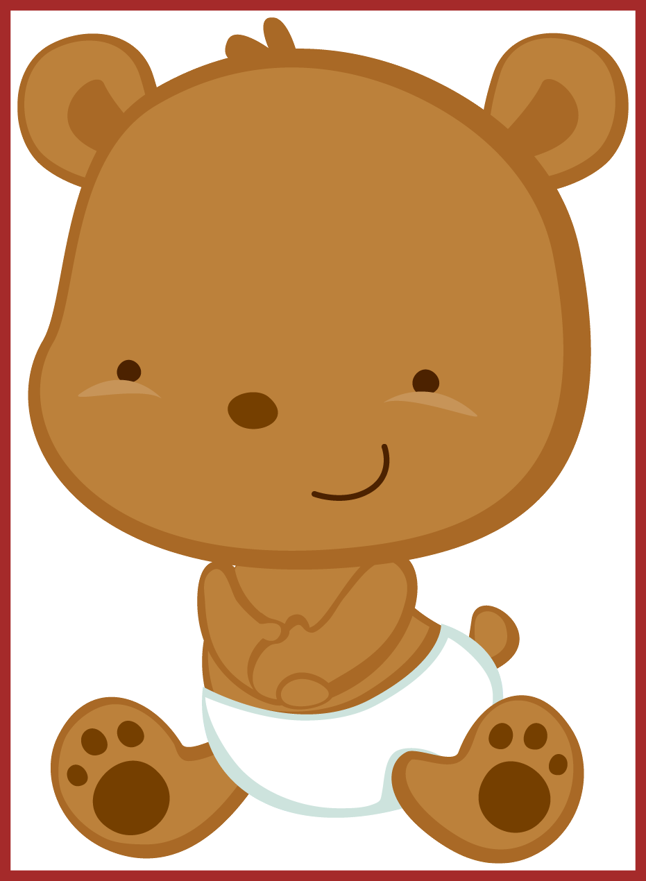 Awesome Minus Say Hello Osos Clip Art Babies And Image - Baby Bear In Diaper (931x1270)