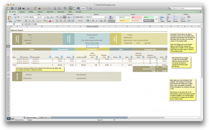 Expense Report Template For Excel Zoro - Software (728x458)